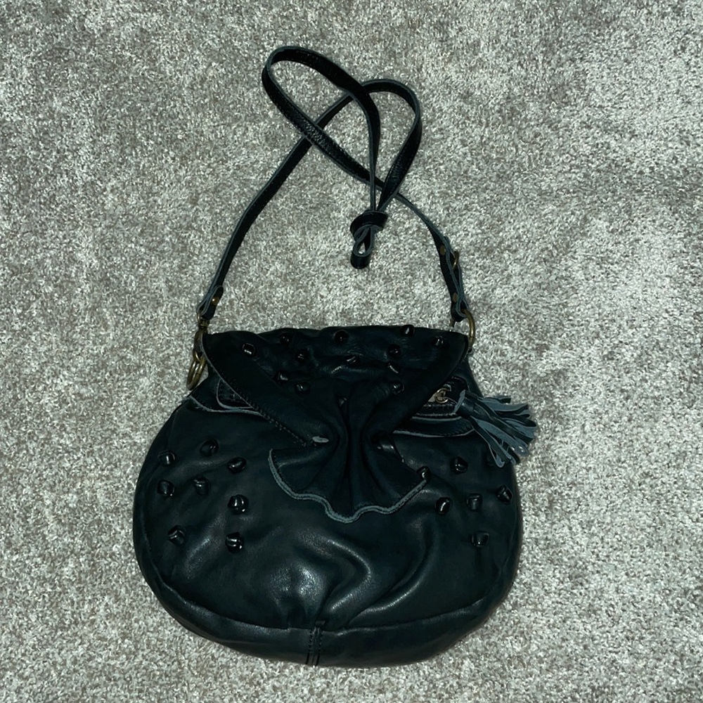 Anthropologie Miss Albright cross body black leather purse